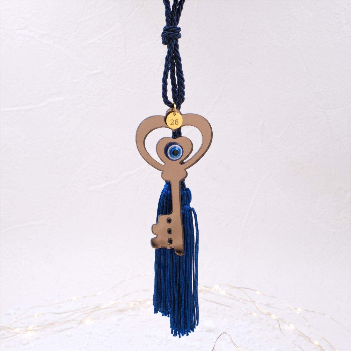 Handmade 2026 Good Luck Charm – Plexiglass Key & Acrylic Evil Eye — Pendants & charms from Toolittle — additional view 4