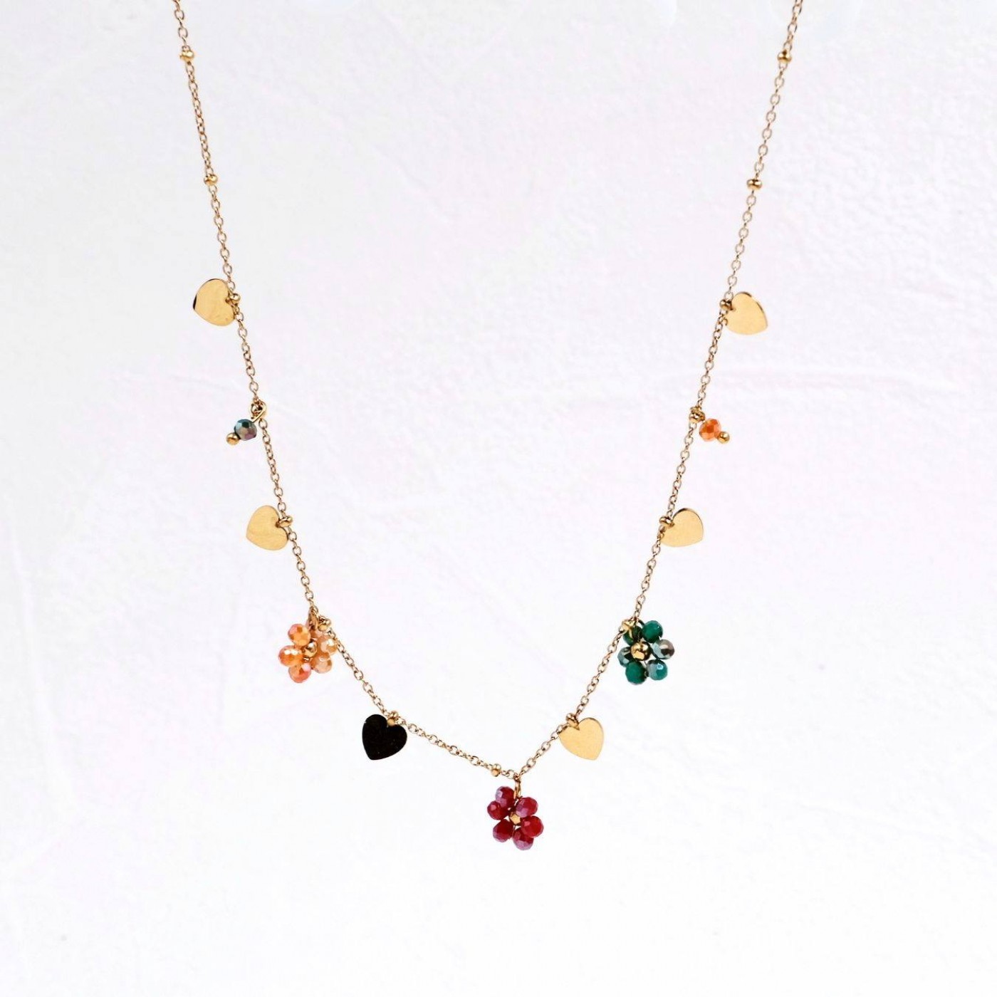 Stainless Steel Jewelry: Necklace with Crystal Flowers — Necklaces from Toolittle — additional view 4