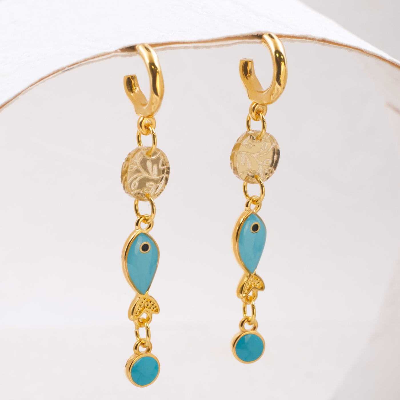 Fish Gold-plated Earrings — Earrings from Toolittle — additional view 2