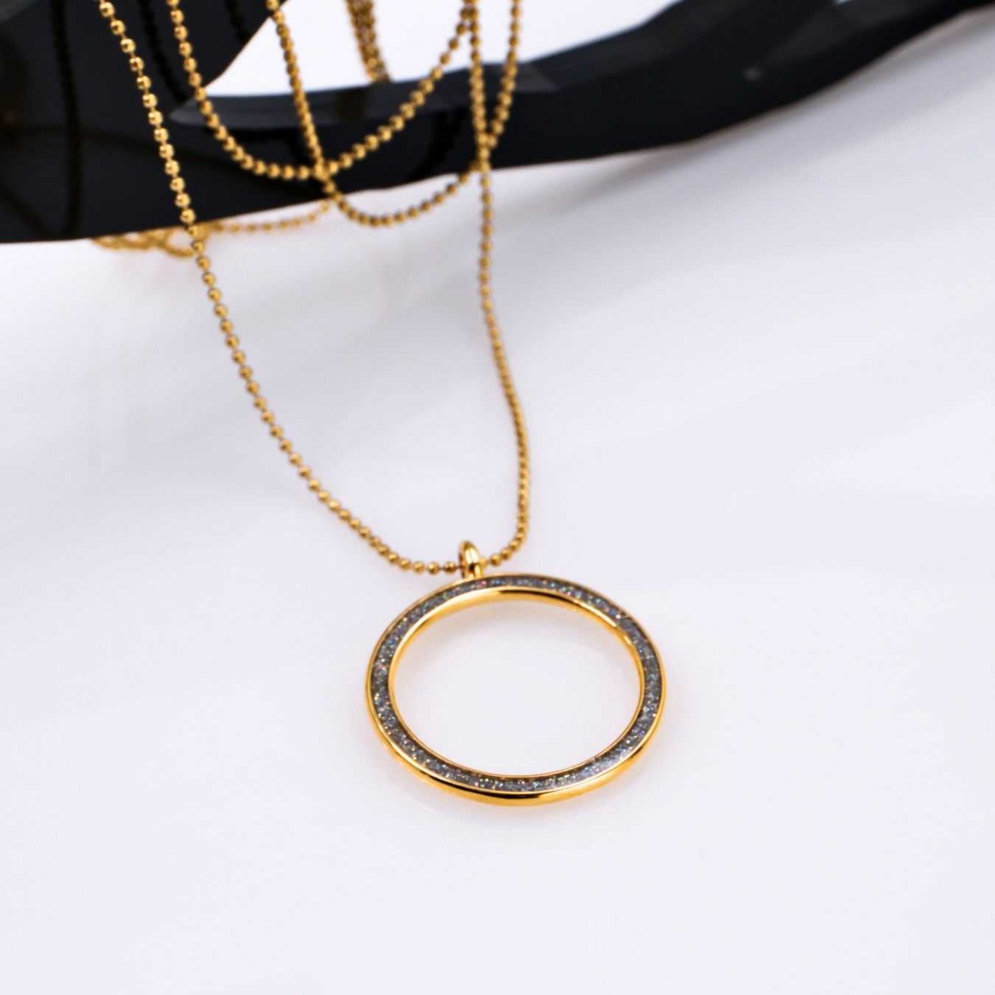 Gold-plated Long Necklace - Glitter Enamel — Necklaces from Toolittle — additional view 2