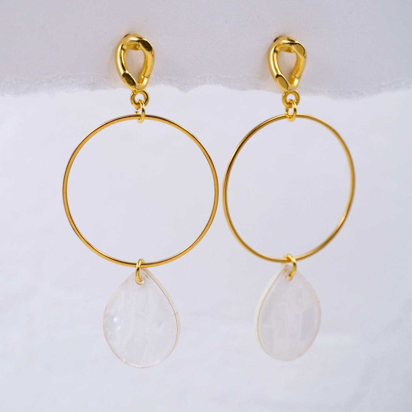 Hoop earrings with plexiglass drop — Earrings from Toolittle — additional view 3