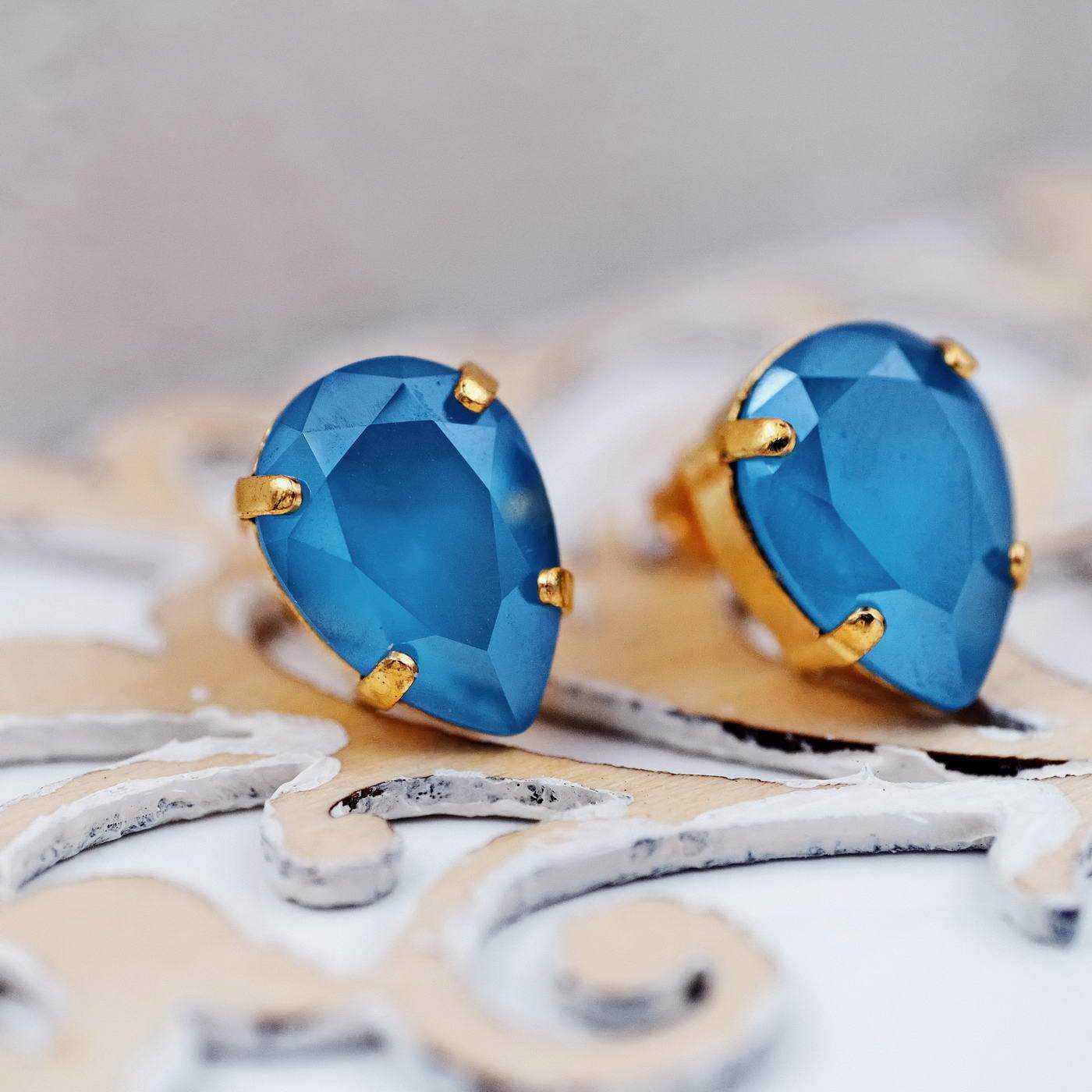 Stud earrings with crystals — Earrings from Toolittle — additional view 2