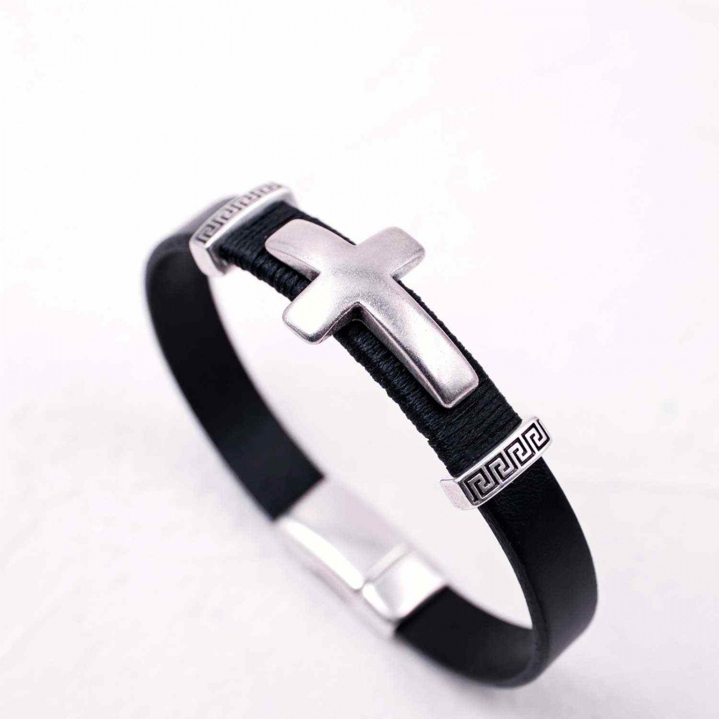 Cross Leather Men's Bracelet — Bracelets from Toolittle — additional view 4
