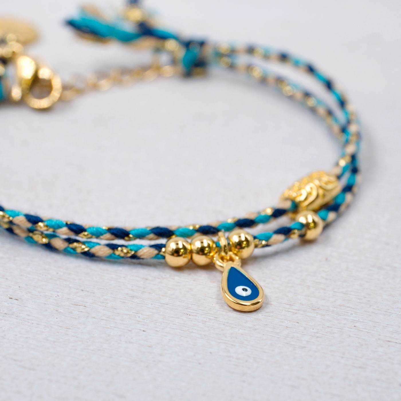 Golden Thread Bracelet with Evil Eye — Bracelets from Toolittle — additional view 2