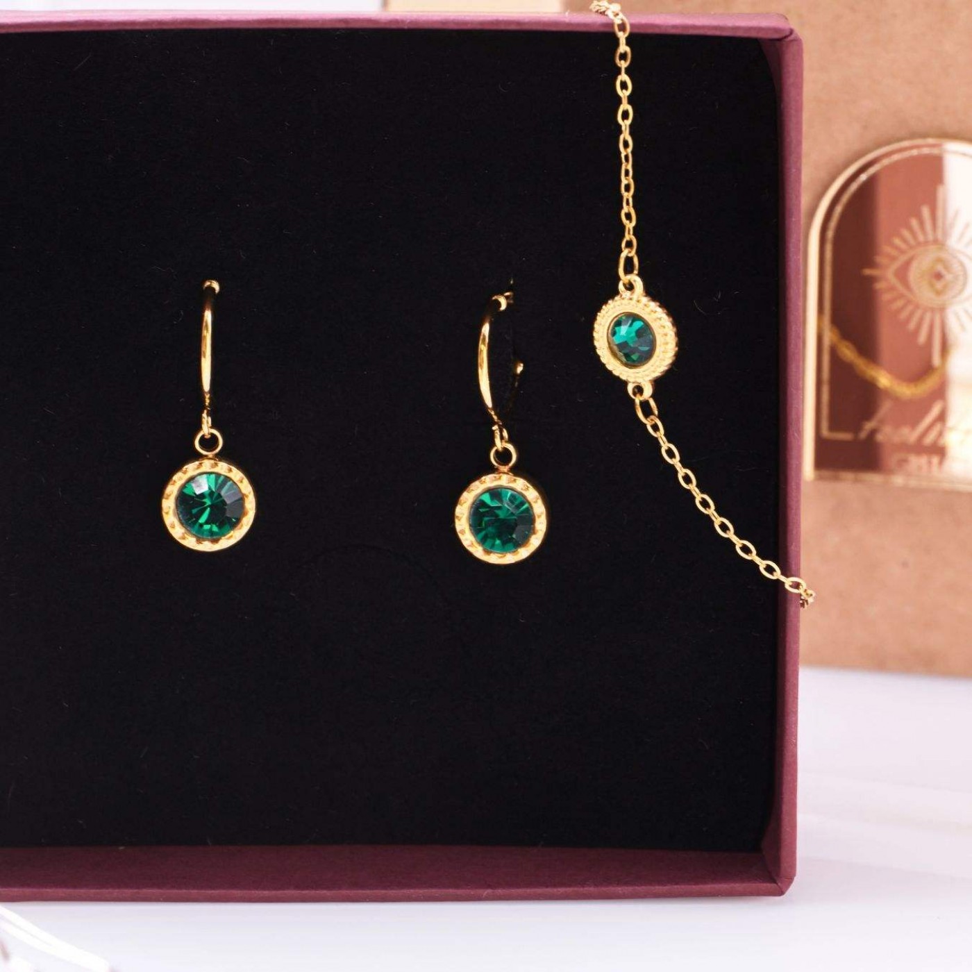 Bracelet & Earrings Set with Swarovski Crystals – Gift Box Included — Earrings from Toolittle — additional view 2