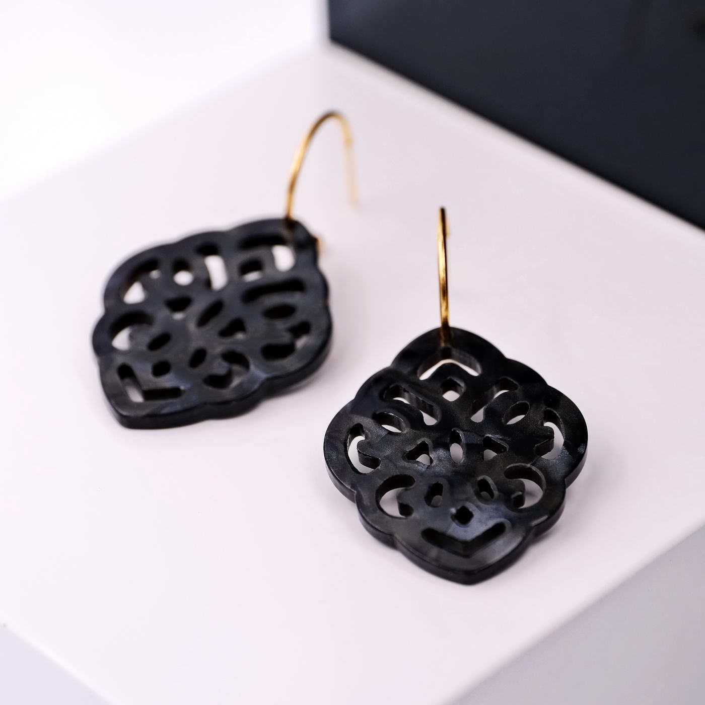 Resin broderie earrings — Earrings from Toolittle — additional view 2