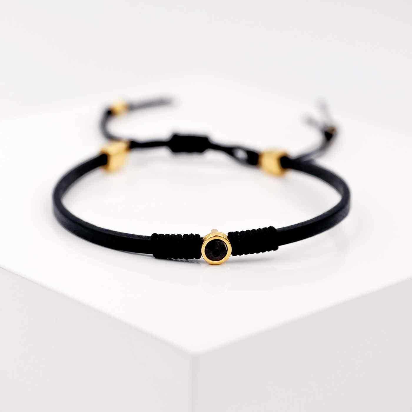 Leather bracelet with crystal — Bracelets from Toolittle — additional view 3
