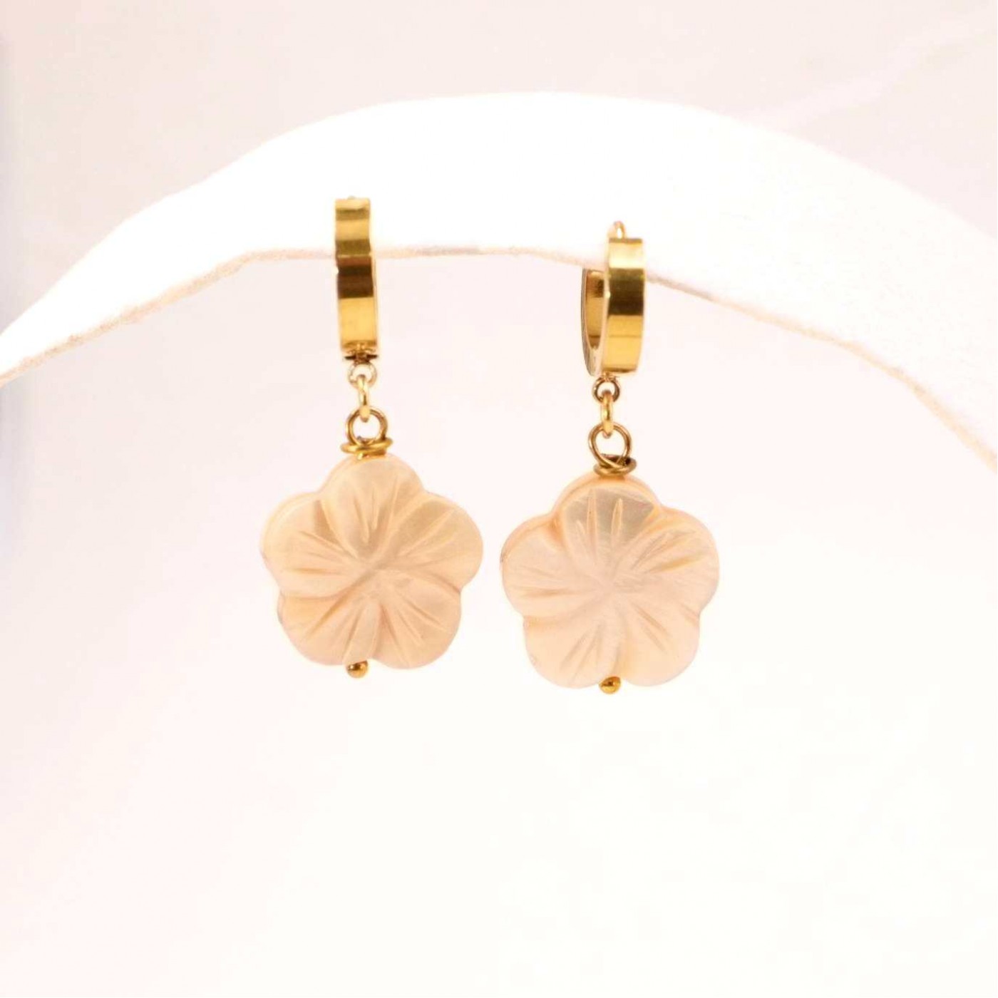 Gold-plated Flower Earrings — Earrings from Toolittle — additional view 2
