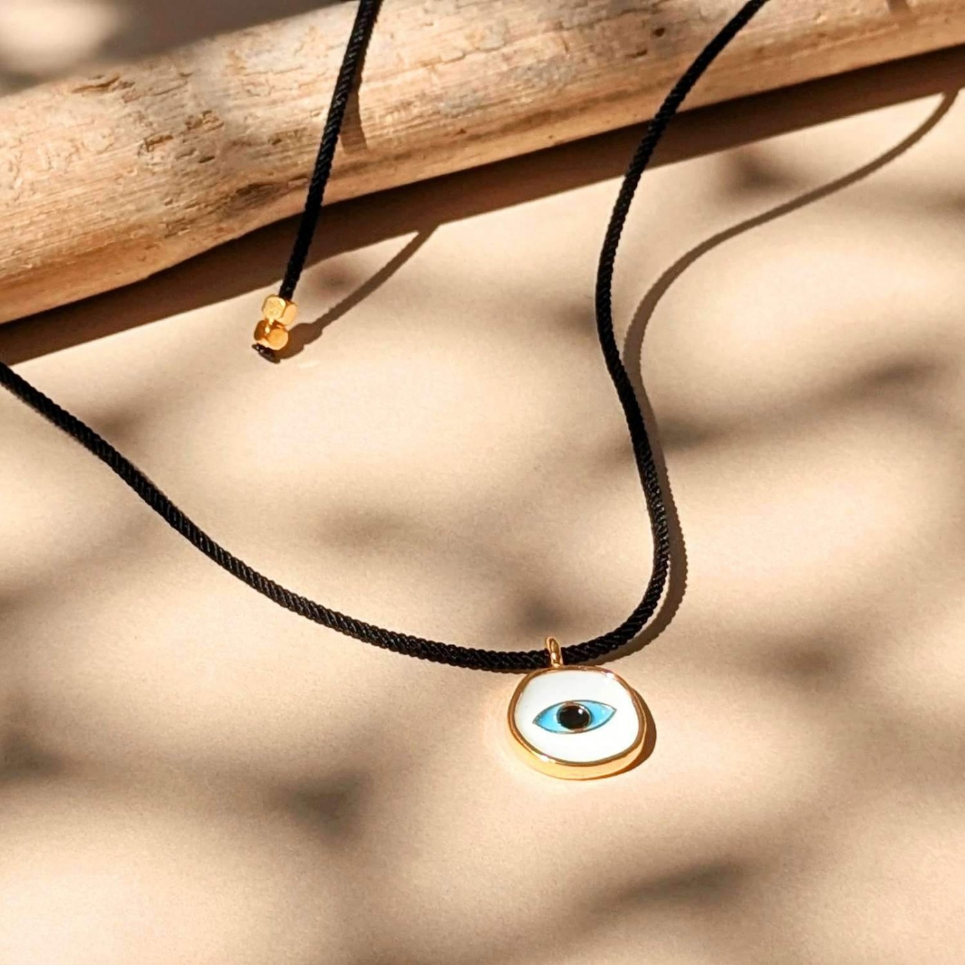 Cord Necklace with Enamelled Evil Eye — Necklaces from Toolittle — additional view 4