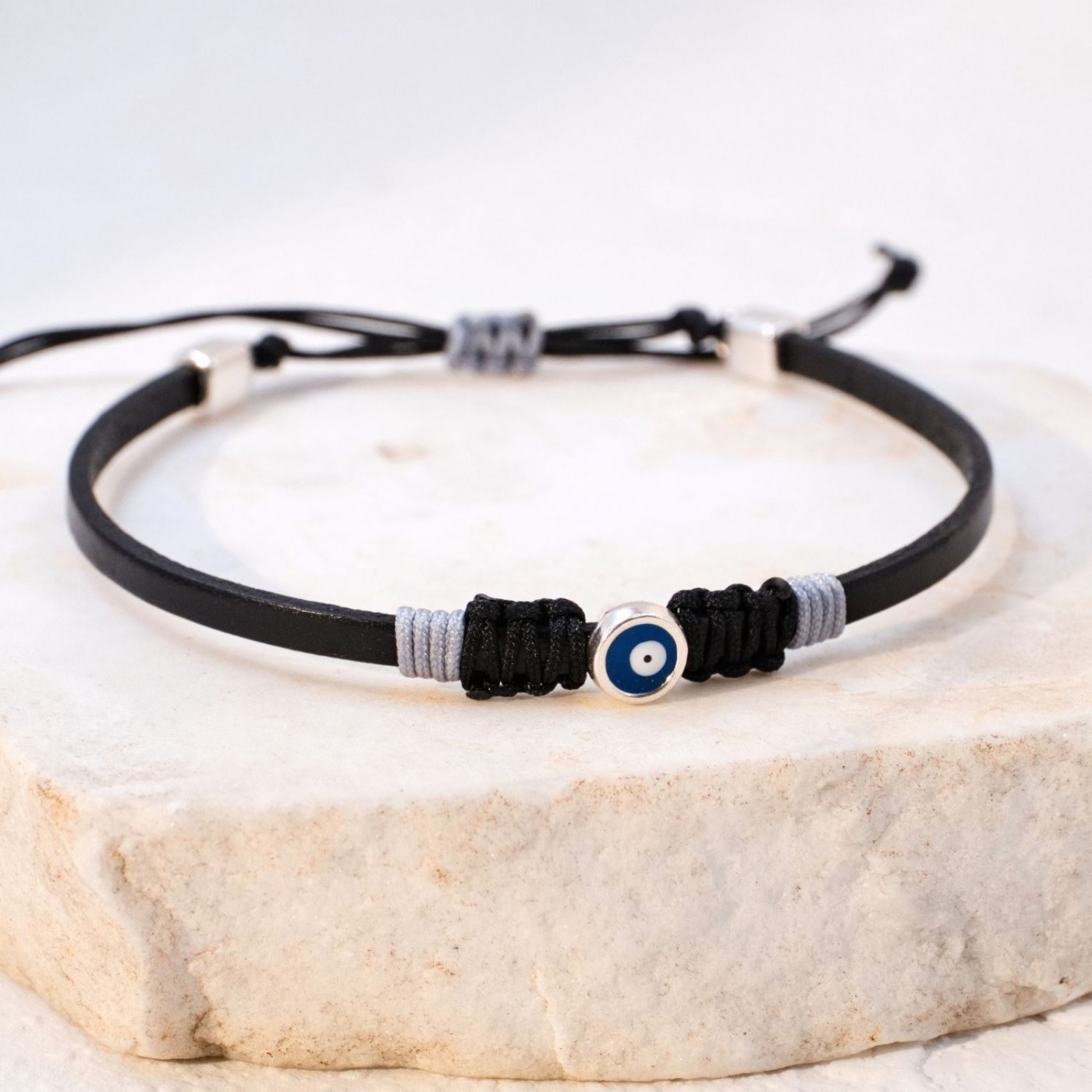 Evil Eye Leather Men's Bracelet