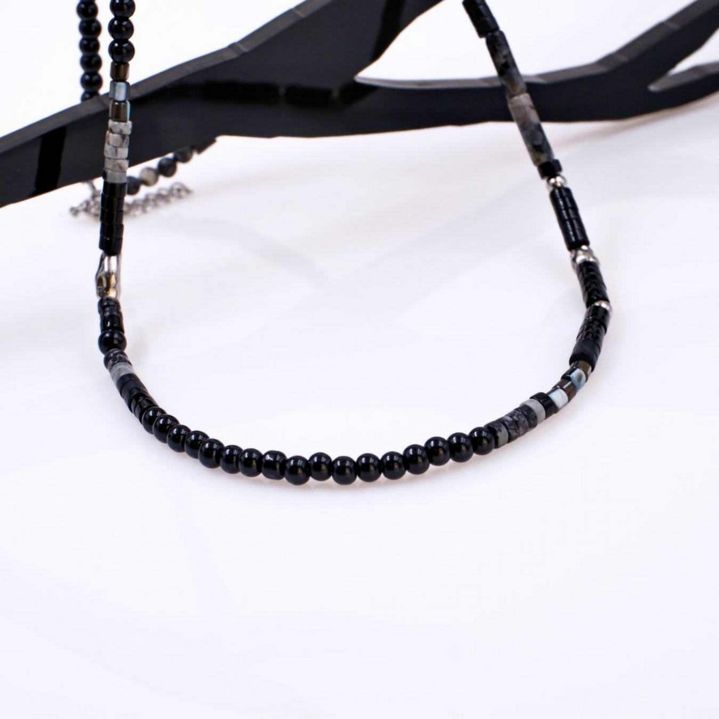 Men's Necklace - Stainless Steel & Agate — Necklaces from Toolittle — additional view 4