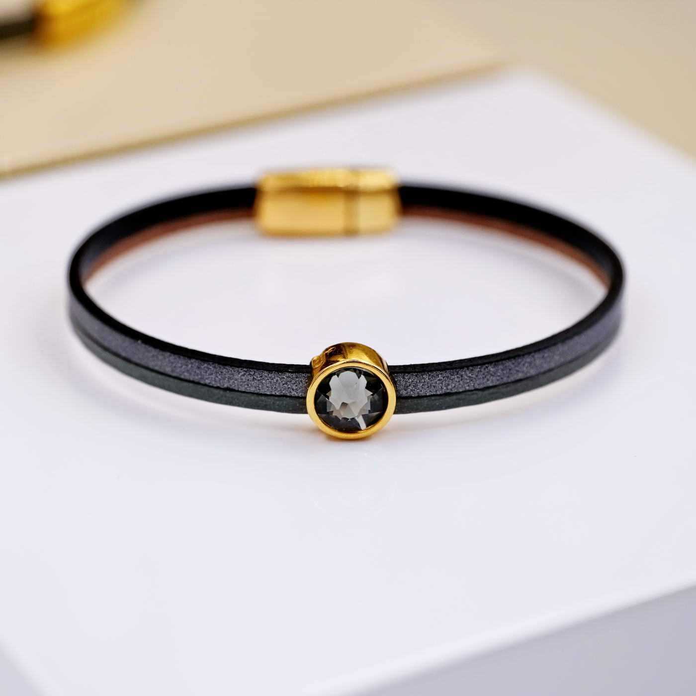 Leather bracelet with crystal — Bracelets from Toolittle — additional view 2