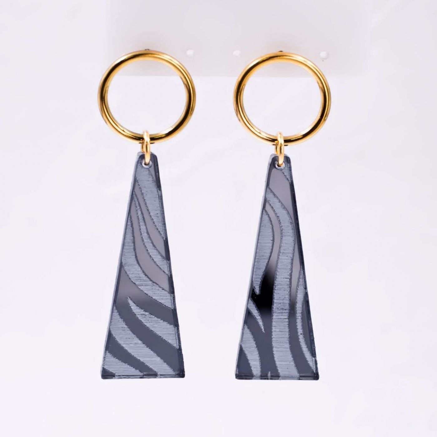 Steel Dangle Earrings - Animal Print — Earrings from Toolittle — additional view 3