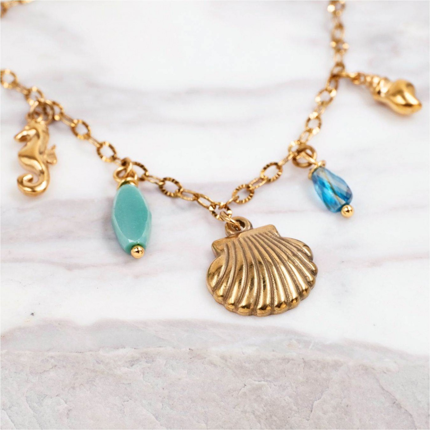 Stainless Steel Jewelry: Sea Clam & Fresh Water Pearl Bracelet — Bracelets from Toolittle — additional view 6