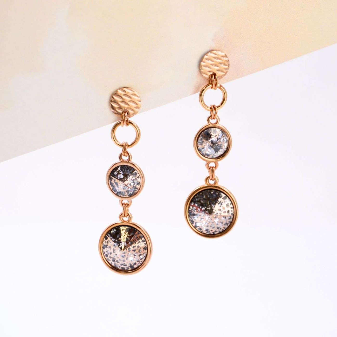 Rose Gold-Plated Swarovski Crystal Earrings