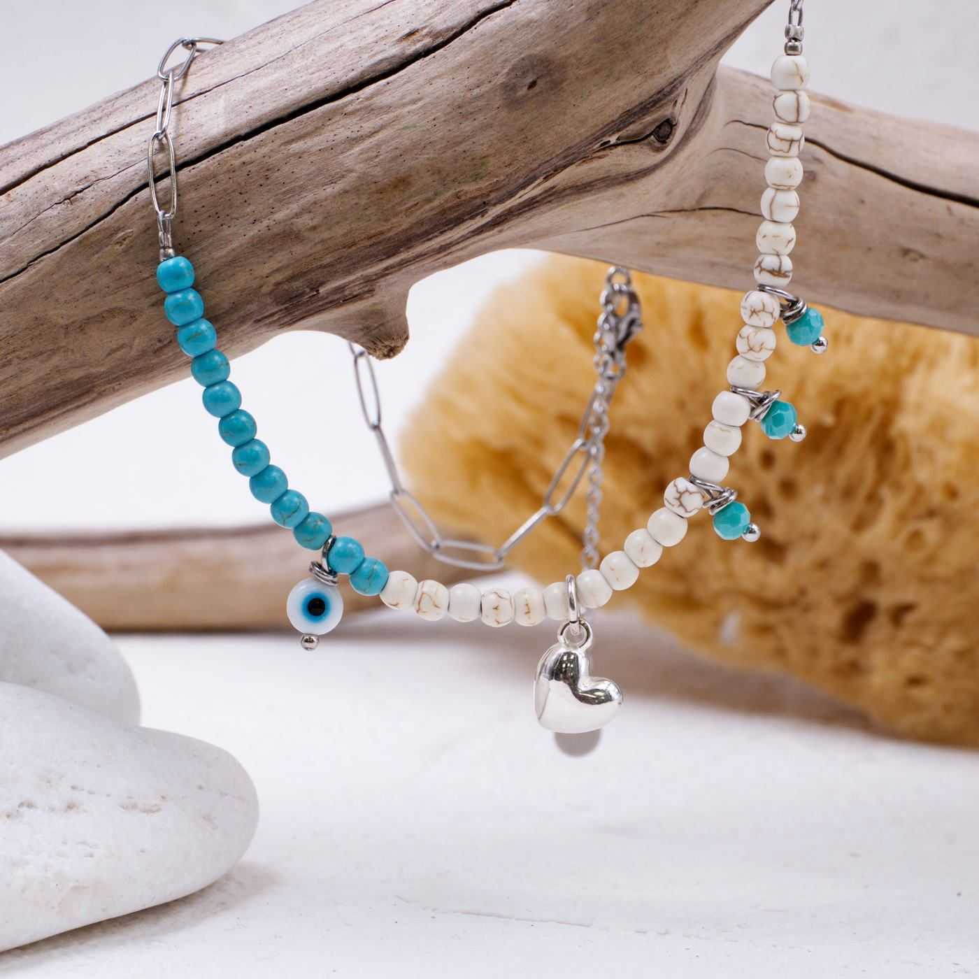 Haolite & Silver Heart necklace — Necklaces from Toolittle — additional view 3
