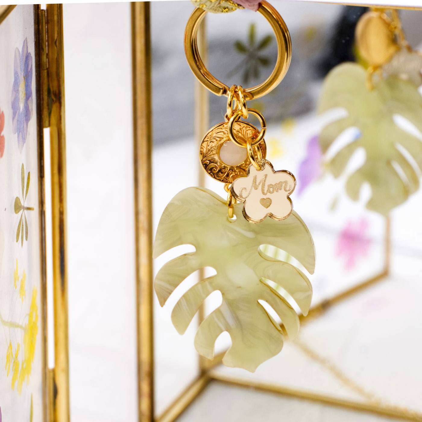 Mama Plexiglass Leaf Keychain — Pendants & charms from Toolittle — additional view 2