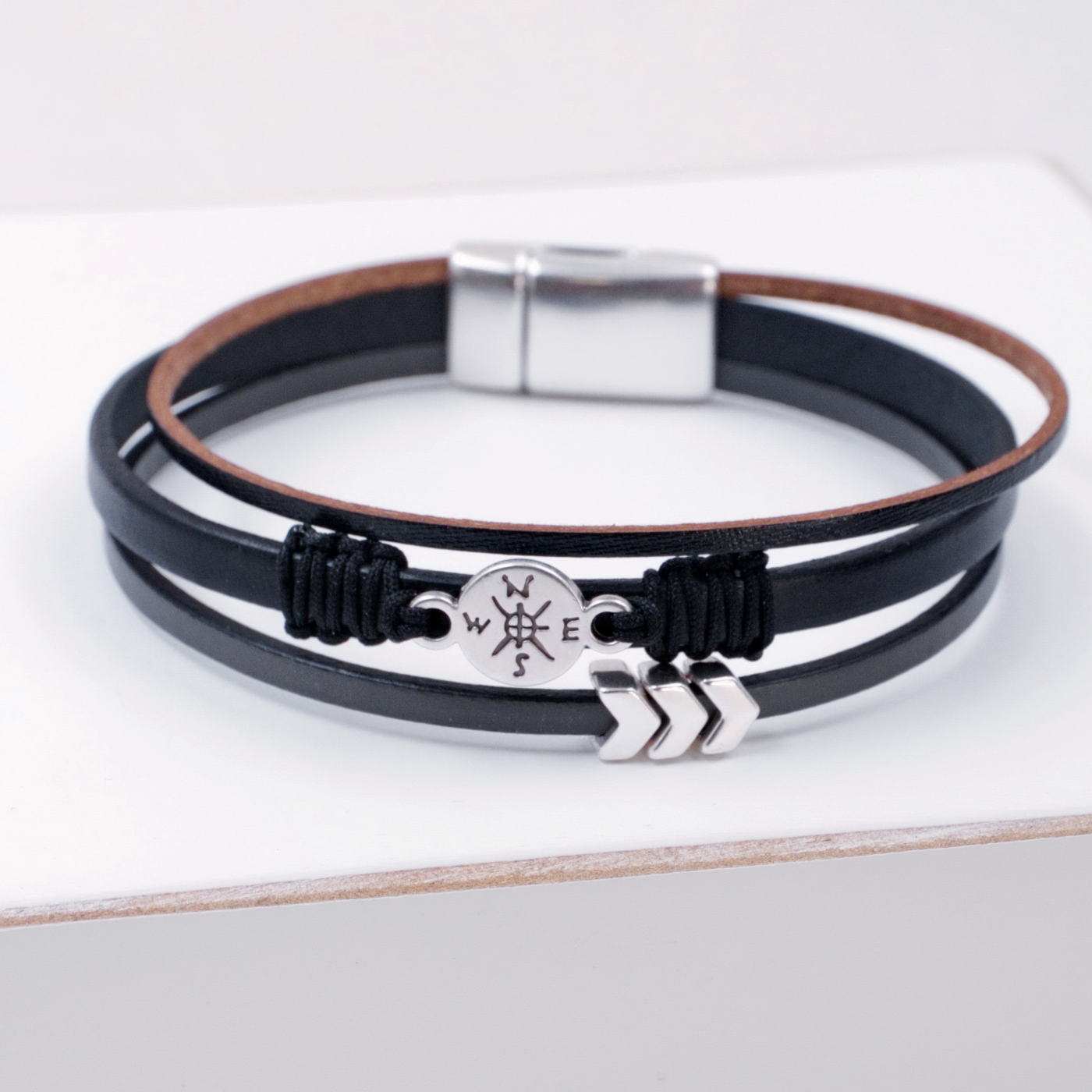 Compass Leather Men's Bracelet — Bracelets from Toolittle — additional view 2