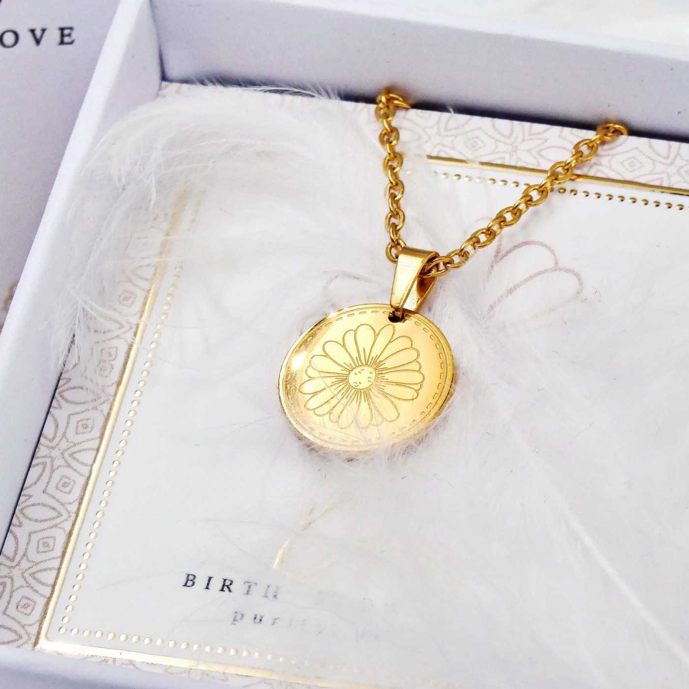 Birth Flower Necklace- Daisy for April — Necklaces from Toolittle — additional view 2
