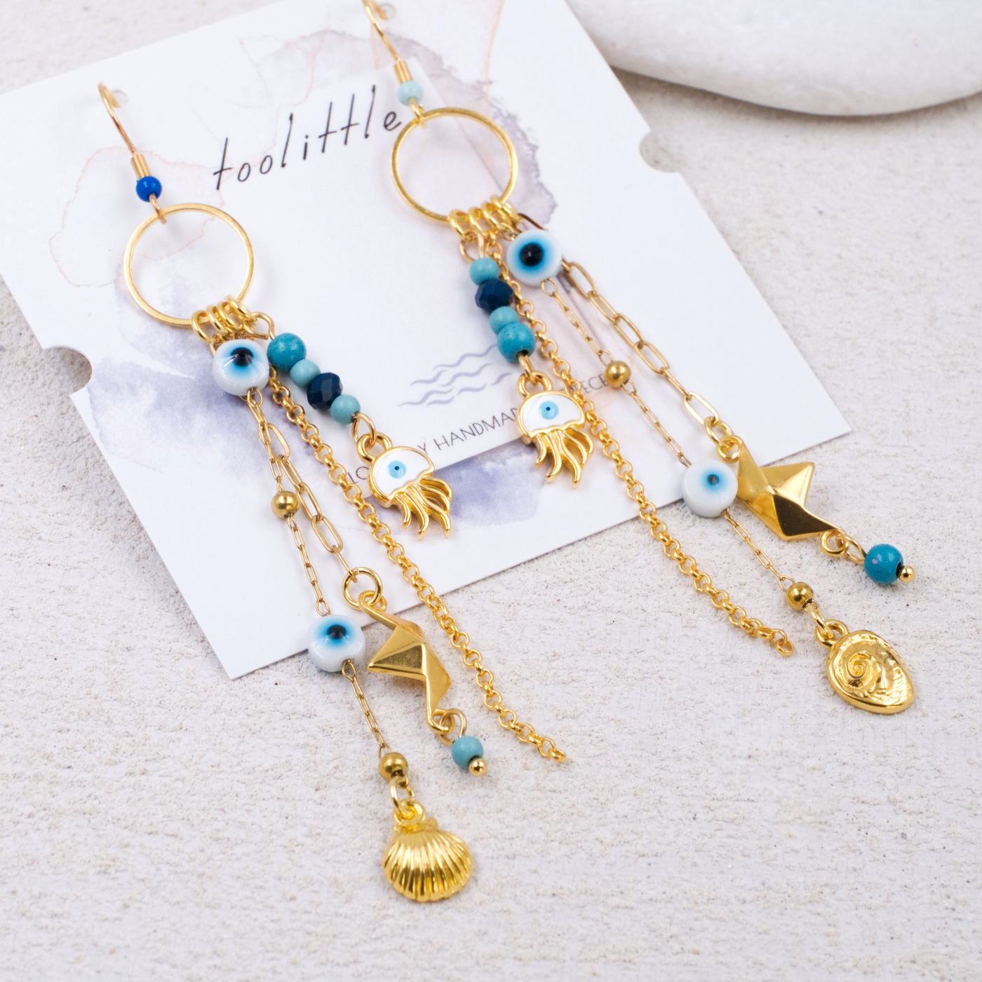 Sea Gold-plated Earrings — Earrings from Toolittle — additional view 3