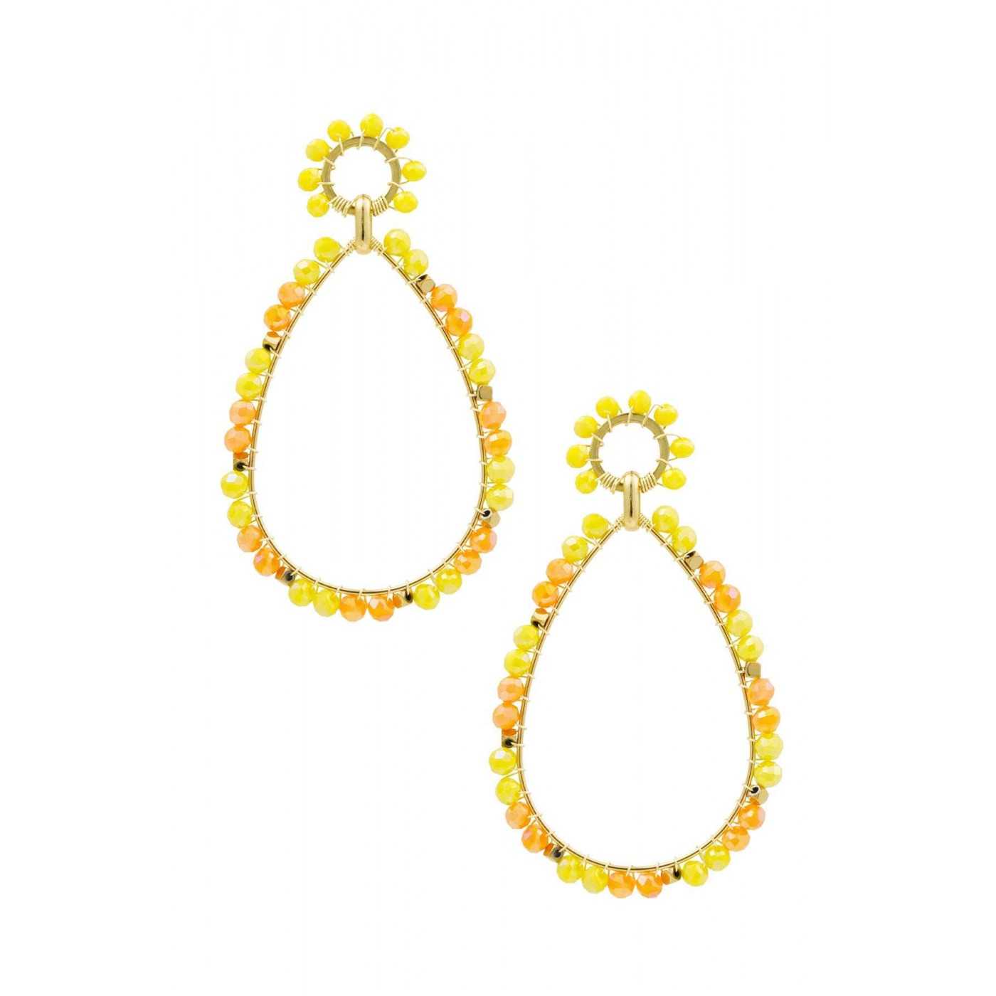Crystal Beads Drop Earrings