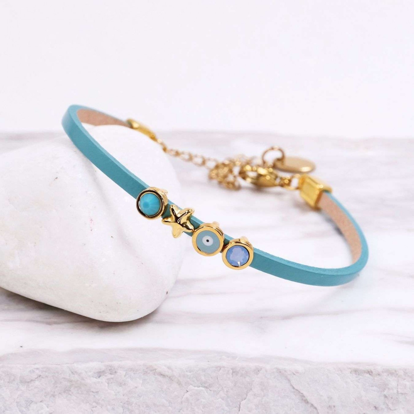 Handcrafted Bracelet | Evil Eye, Starfish & Crystals — Bracelets from Toolittle — additional view 2