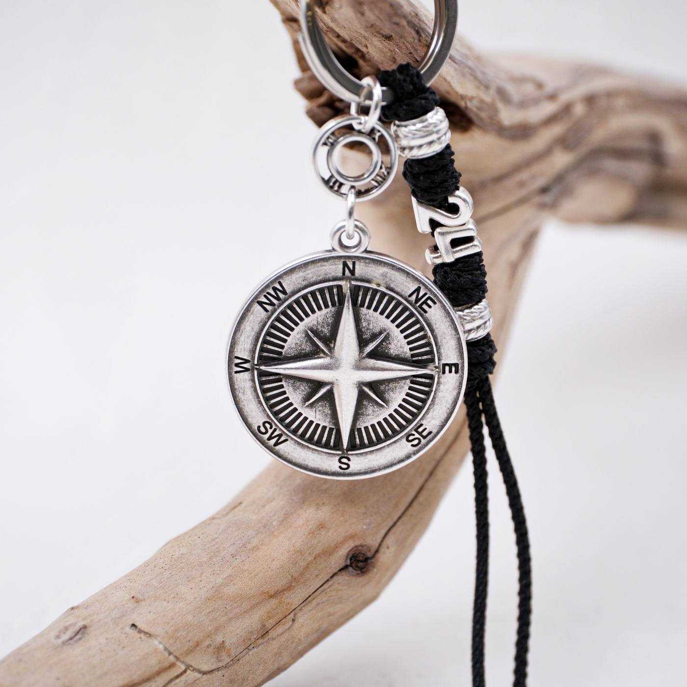 2026 Lucky Men's Keychain - Silver Compass