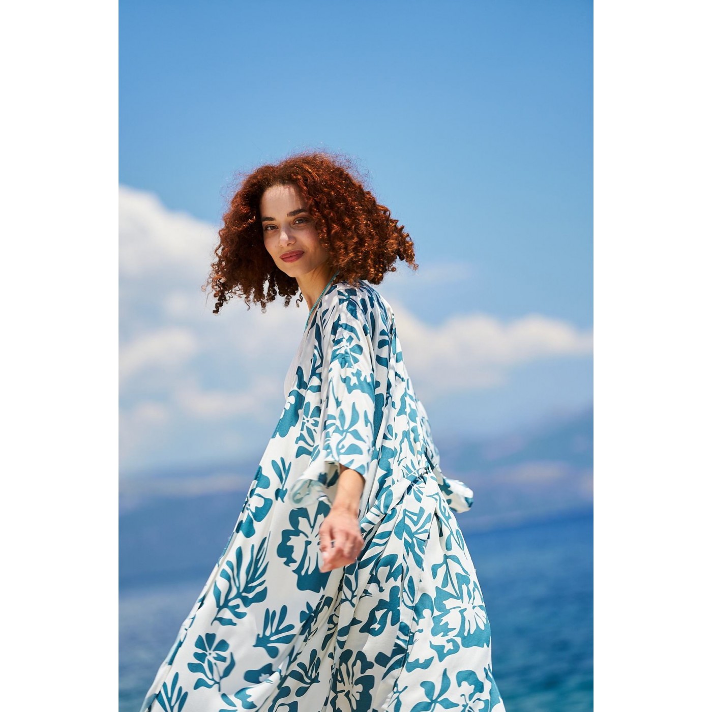 KOKKOSAMMOU Maxi caftan-kimono Amorgos — Dresses from Toolittle — additional view 5