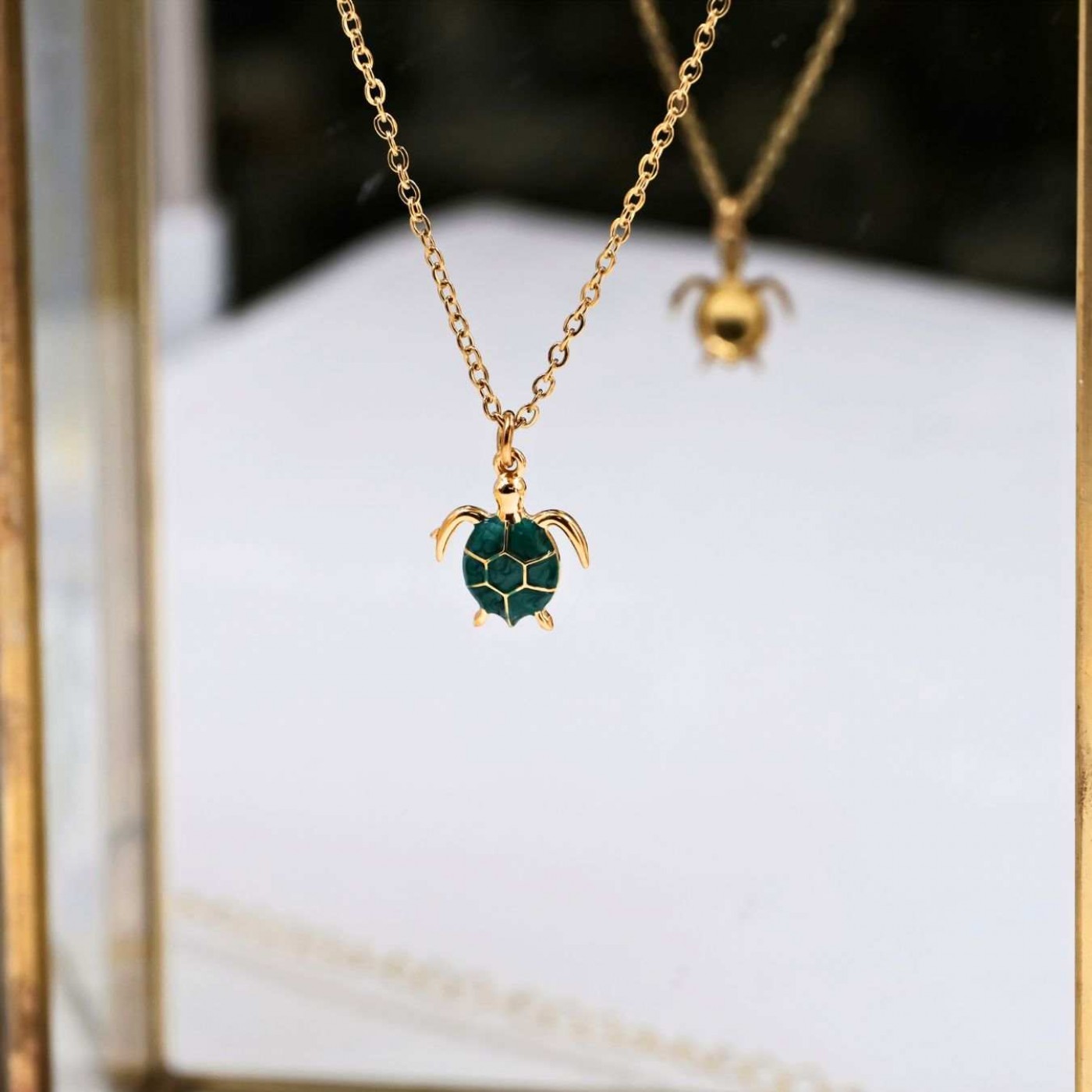 Stainless Steel Jewelry: Enamelled Turtle Necklace — Necklaces from Toolittle — additional view 4