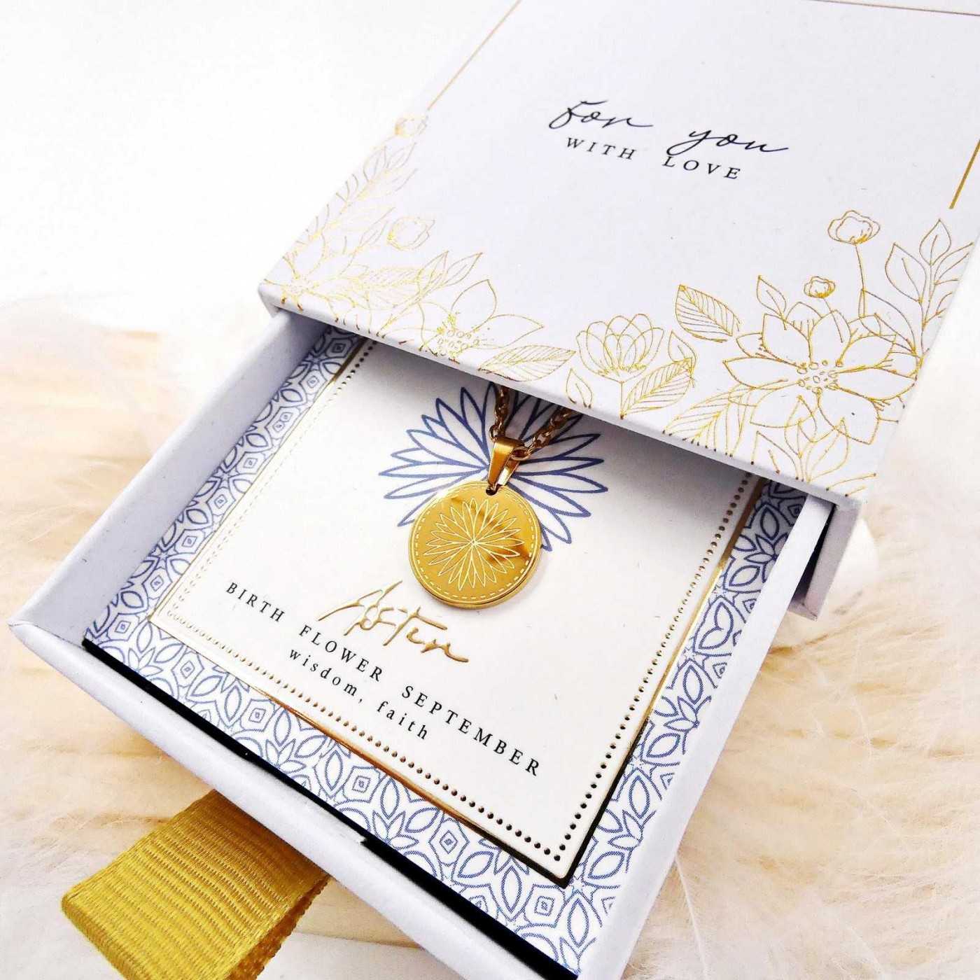 Birth Flower Necklace- Aster for September — Necklaces from Toolittle — additional view 3