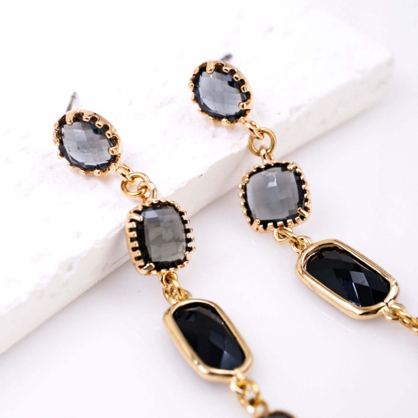 Gold-Plated Crystal Earrings — Earrings from Toolittle — additional view 3