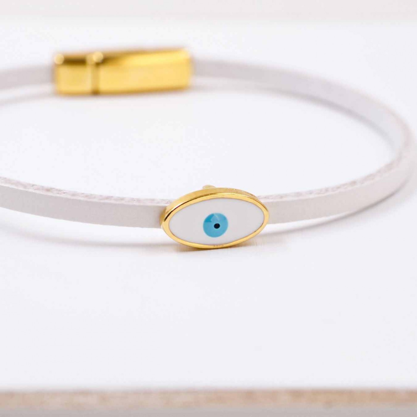 Handcrafted Leather Bracelet with Evil Eye | Color Select — Bracelets from Toolittle — additional view 12