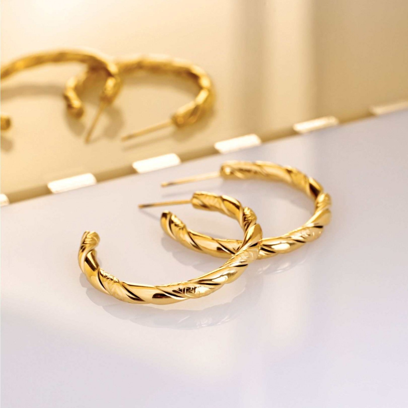 Gold-Plated Hoop Earrings – Elegant Essentials — Earrings from Toolittle — additional view 2