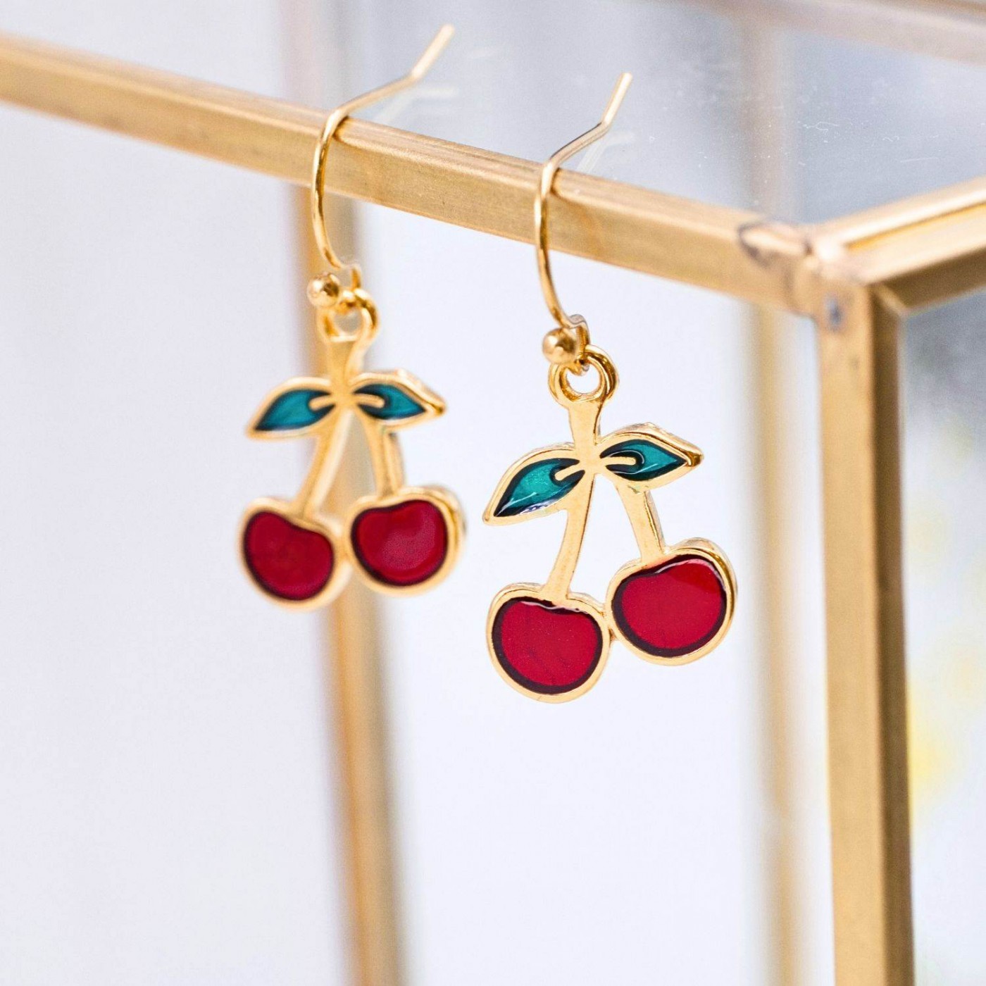Cherry Gold-plated Earrings — Earrings from Toolittle — additional view 4