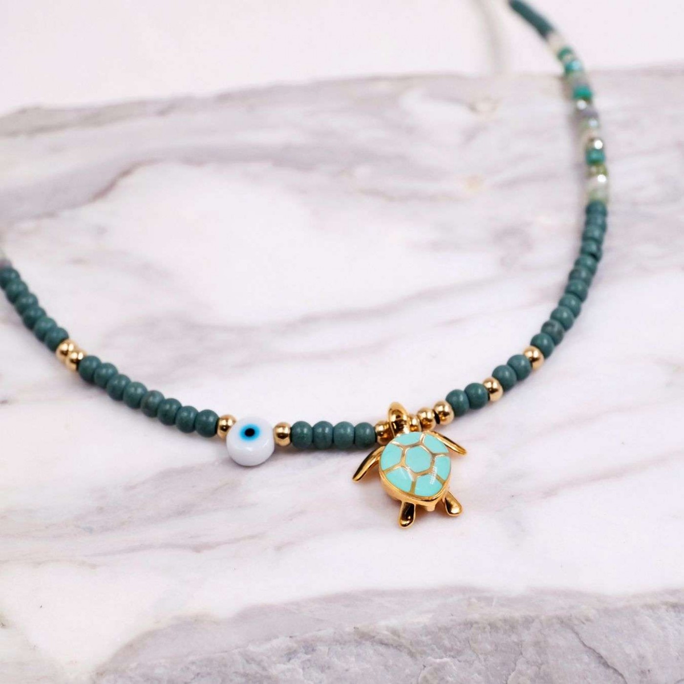 Enamelled Sea Turtle Necklace - Color Option — Necklaces from Toolittle — additional view 3