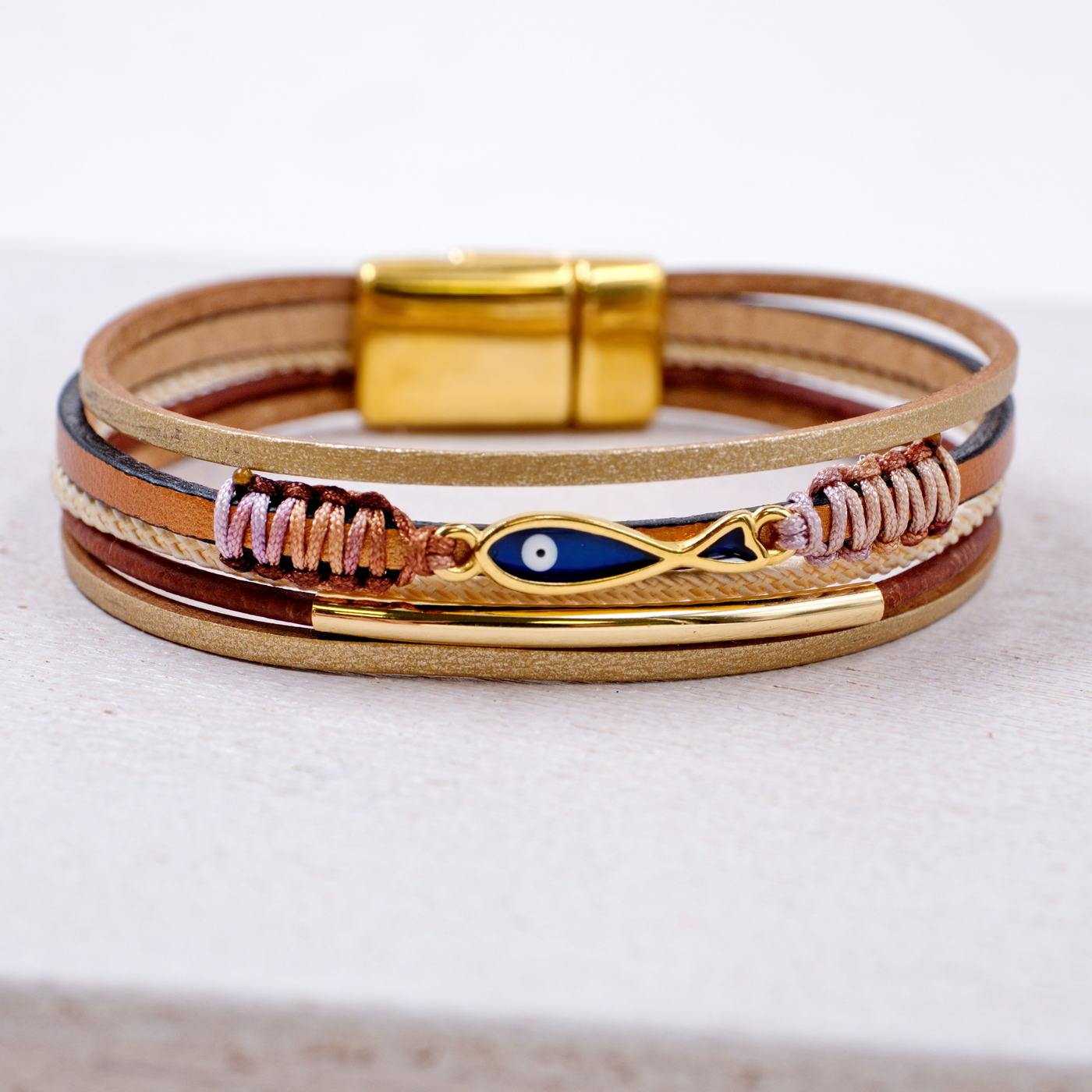 Enamelled Fish Leather Bracelet — Bracelets from Toolittle — additional view 2