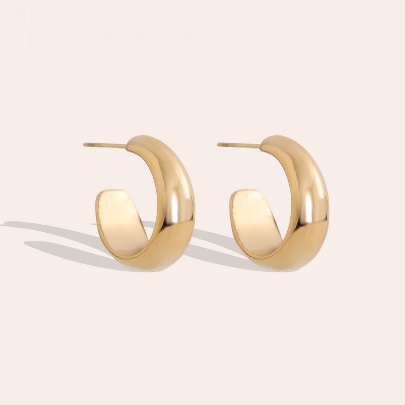 Gold-plated Hoop Earrings – Stainless Steel — Earrings from Toolittle — additional view 2