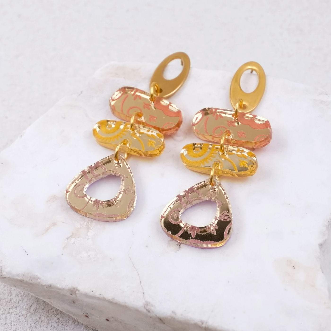 Gold-plated Plexiglass Earrings — Earrings from Toolittle — additional view 2