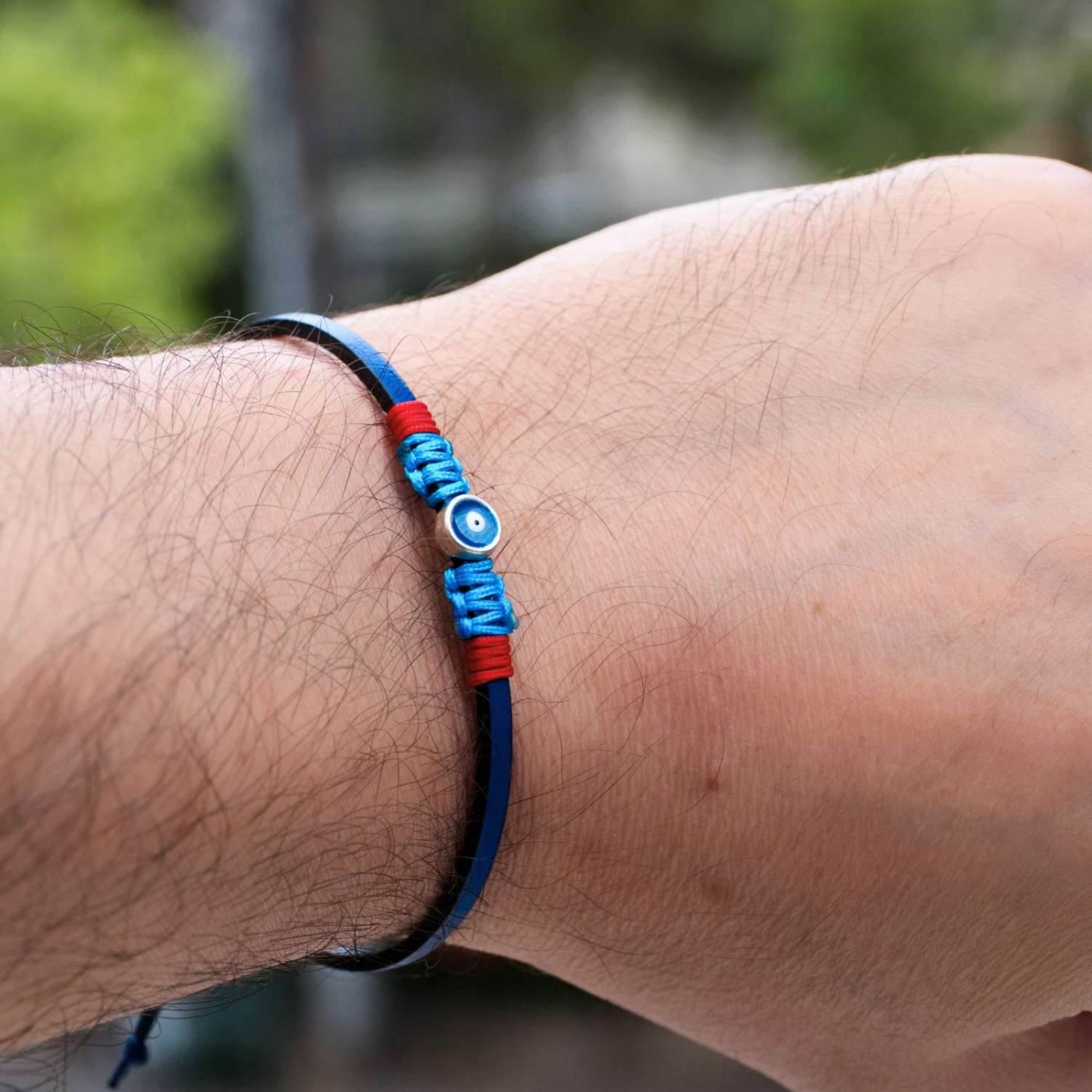 Evil Eye Leather Men's Bracelet — Bracelets from Toolittle — additional view 4