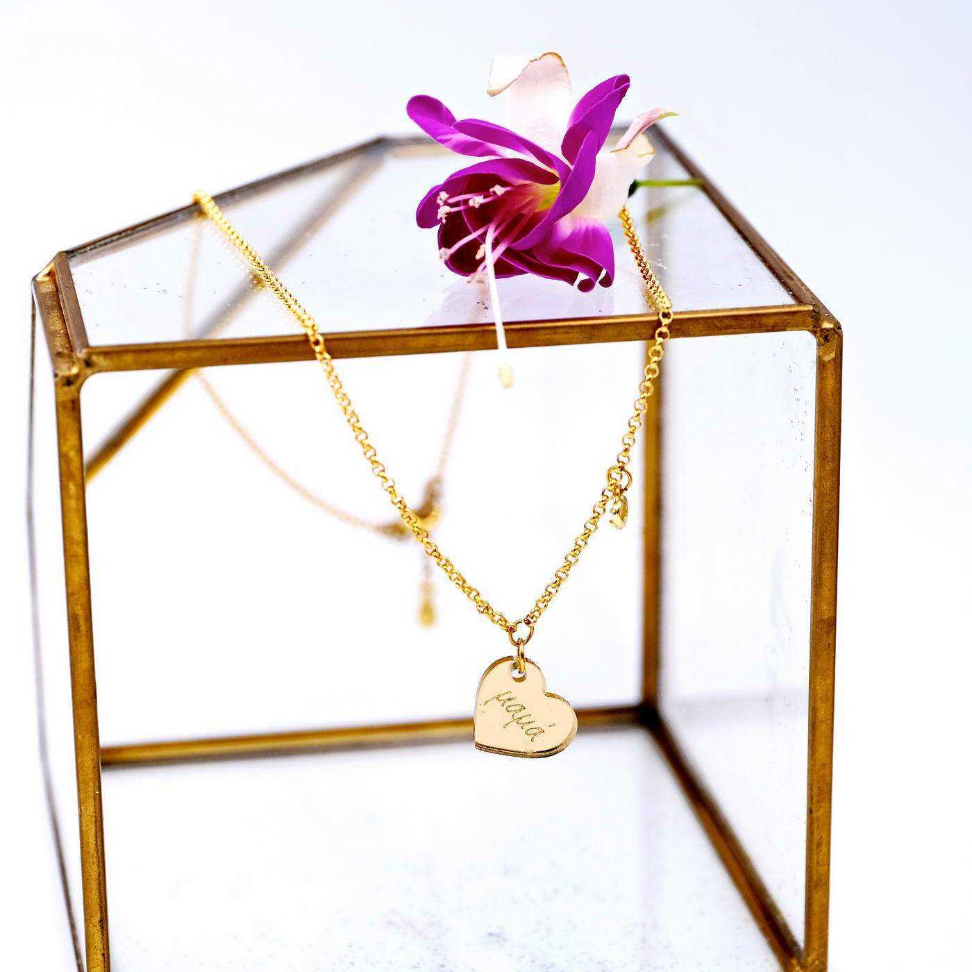 Double heart necklace for mom — Necklaces from Toolittle — additional view 2