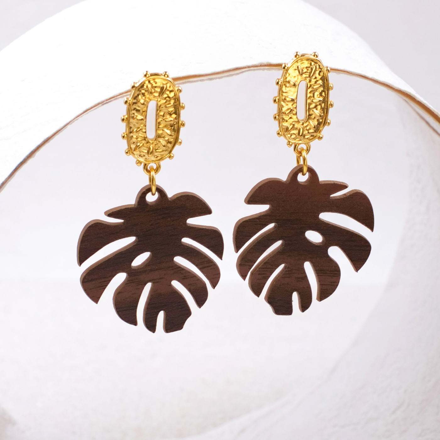 Monstera Leaf Earrings — Earrings from Toolittle — additional view 3