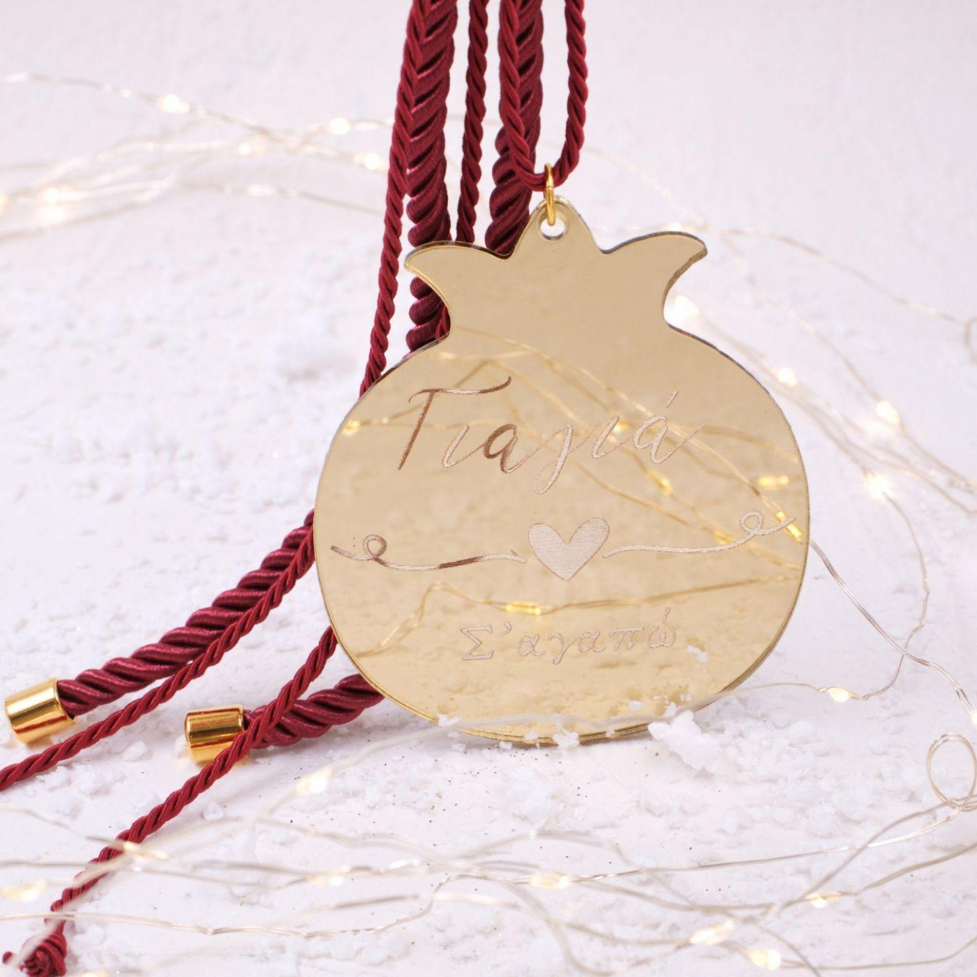 Personalized Hanging Lucky Pomegranate Charm: I Love You Grandma! — Pendants & charms from Toolittle — additional view 2