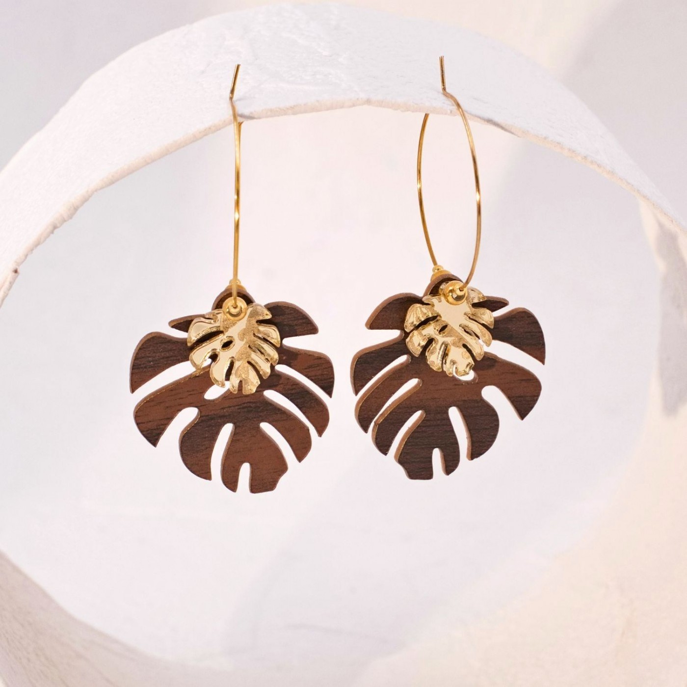 Monstera Leaf Earrings — Earrings from Toolittle — additional view 4