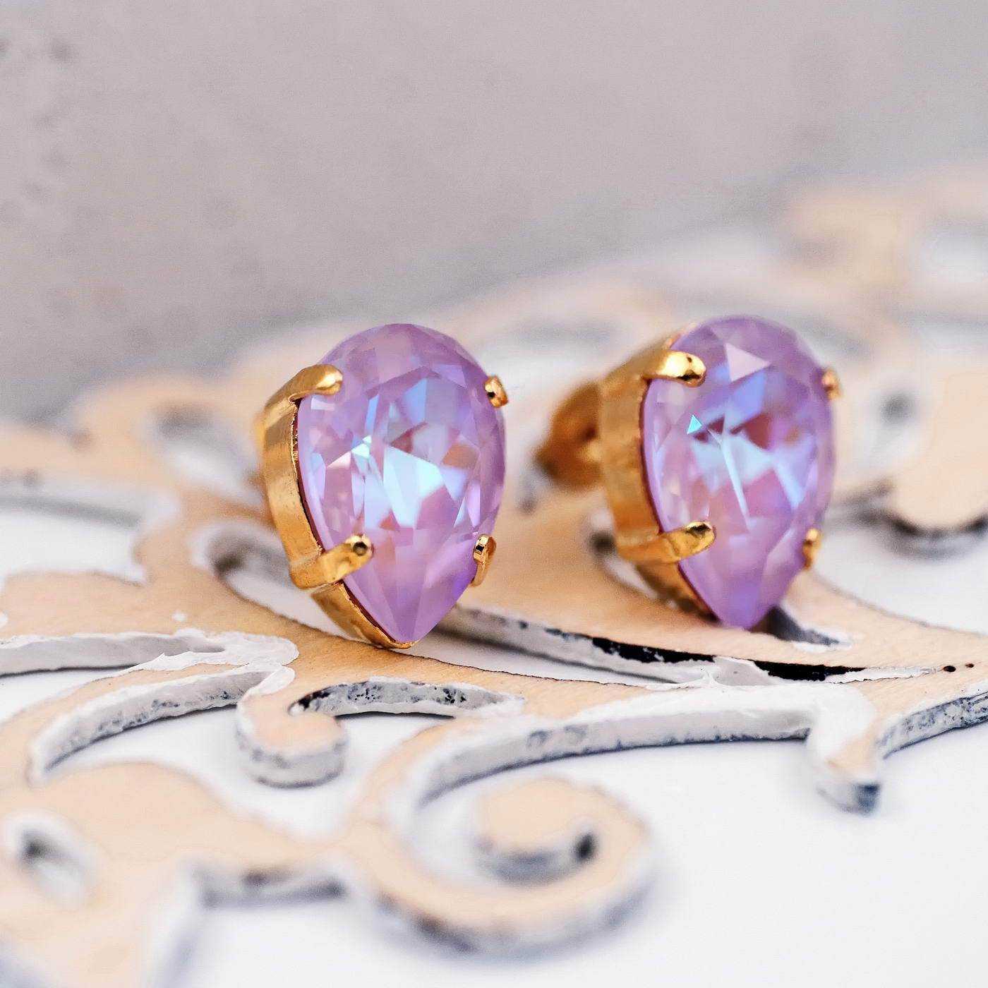 Stud earrings with crystals — Earrings from Toolittle — additional view 2