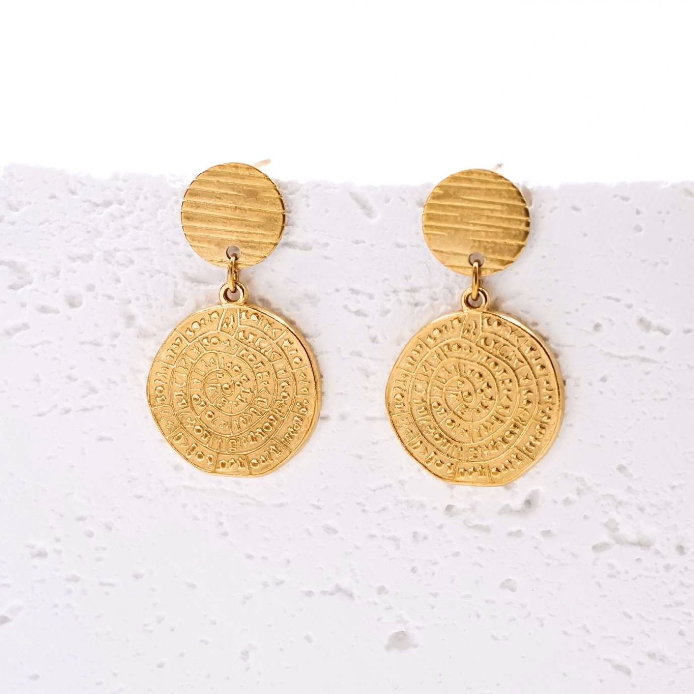 Phaistos Gold-plated Inox Earrings