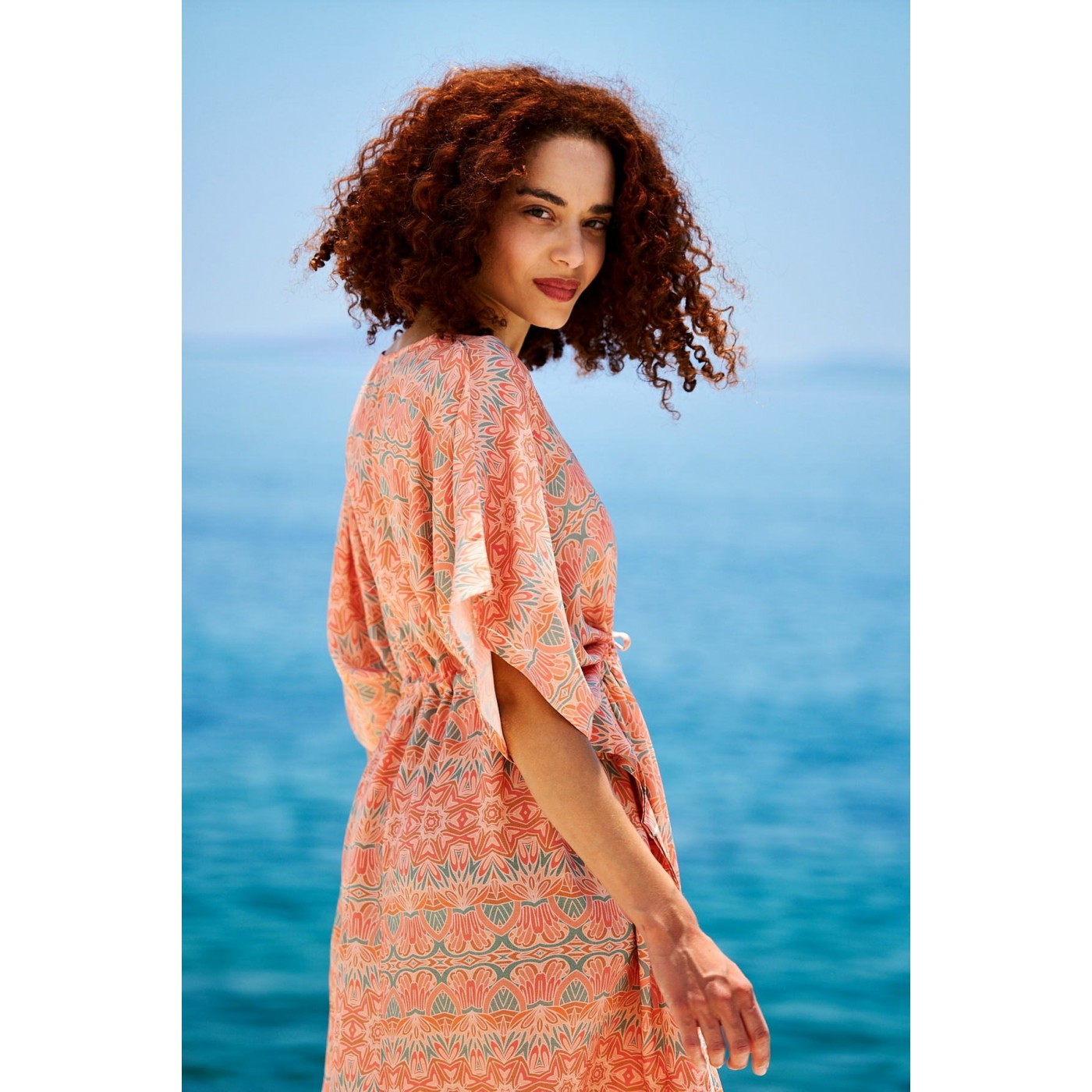 KOKKOSAMMOU Short caftan Crete with front tie — Dresses from Toolittle — additional view 3
