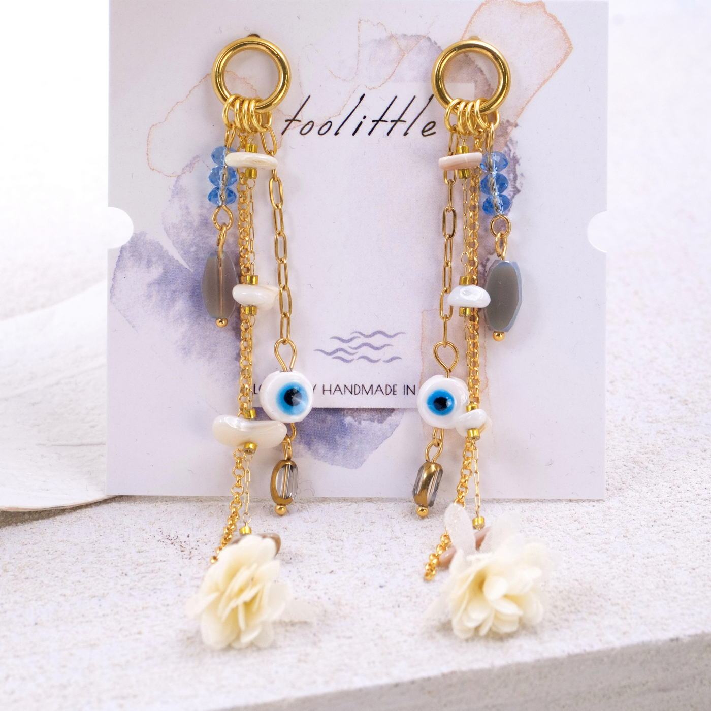 Evil Eye Gold-plated Earrings — Earrings from Toolittle — additional view 2