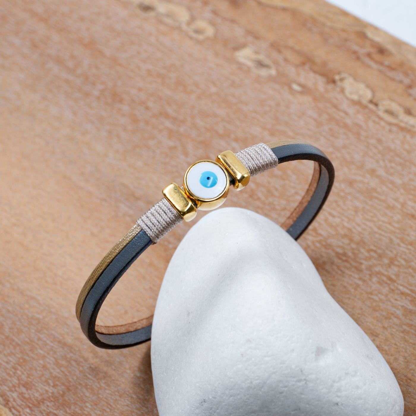 Evil Eye Leather Bracelet — Bracelets from Toolittle — additional view 2