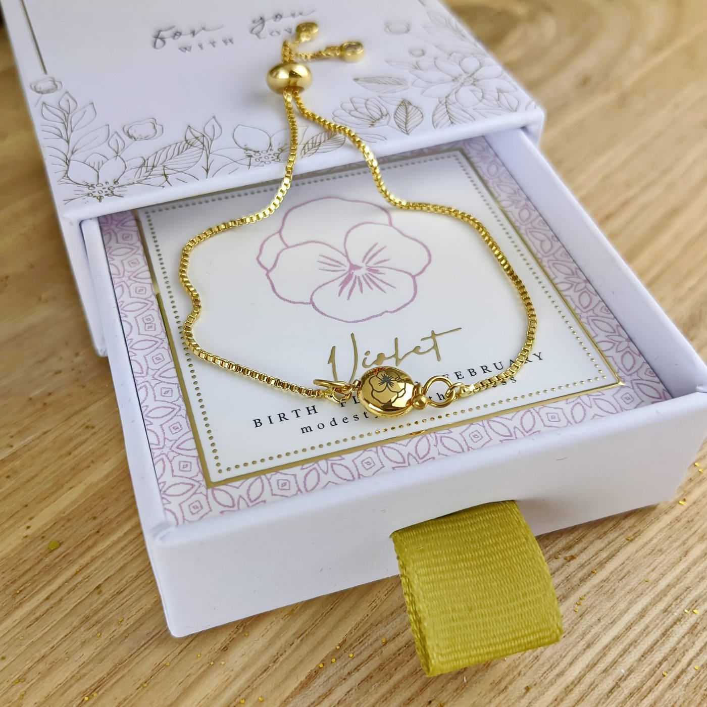 Birth Flower Bracelet - February — Bracelets from Toolittle — additional view 2