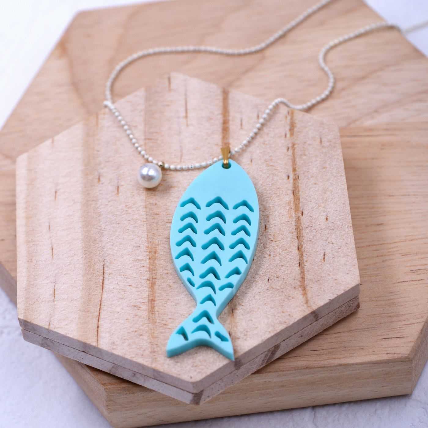 Plexi Fish Long Necklace — Necklaces from Toolittle — additional view 4